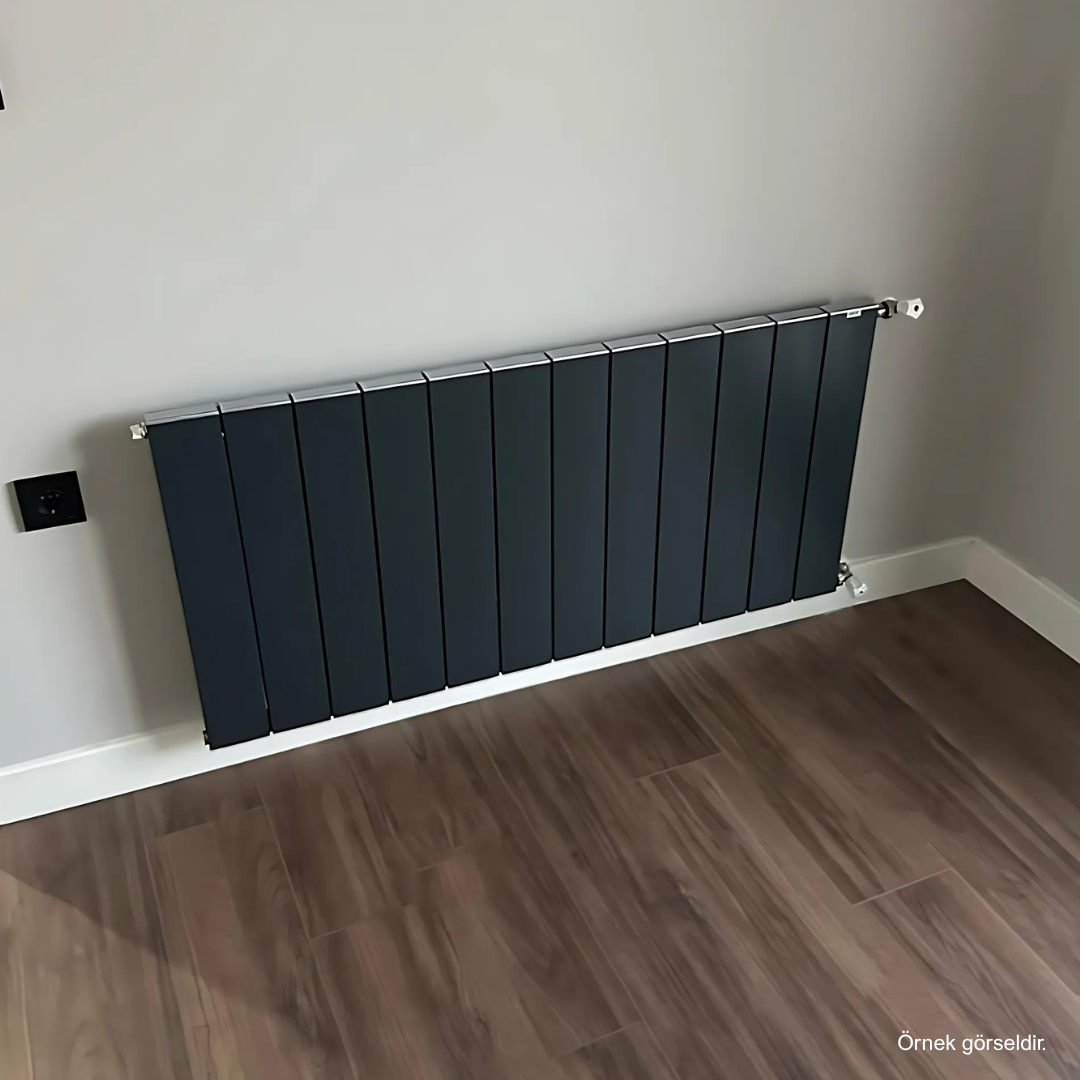 Juno Alüminyum Radyatör 600 mm - 1200 mm (12 Dilim) - Siyah (RAL9005)