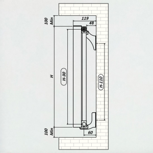 Kural Alüminyum Radyatör 1250 mm - 595 mm (12 Dilim) - Beyaz (RAL9010)