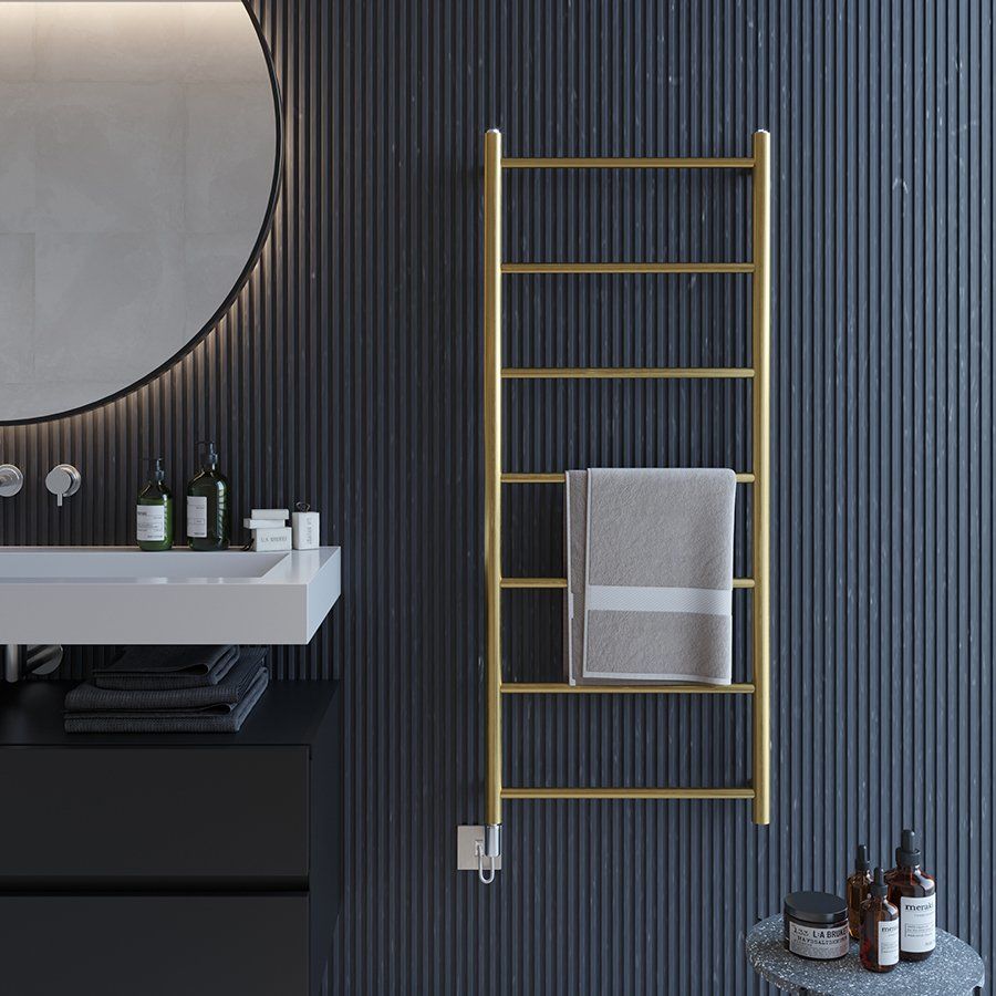 Econox Elektrikli Paslanmaz Dizayn Havlupan 1800 x 500 - PARLAK - Gold Kaplama