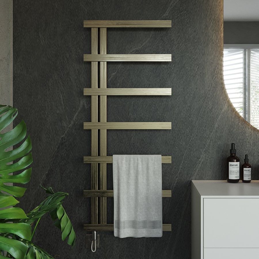 Stile Elektrikli Paslanmaz Dizayn Havlupan 1800 x 500 - SATİNE - ANTİK BRONZ KAPLAMA