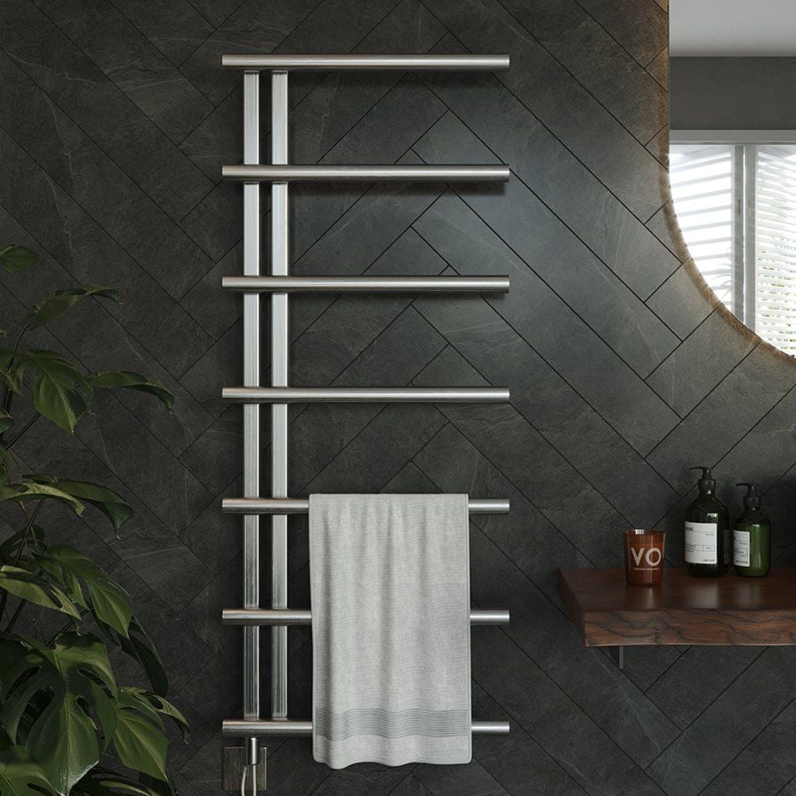 Vera Elektrikli Paslanmaz Dizayn Havlupan 1200 x 500 - PARLAK - ANTİK BRONZ KAPLAMA