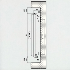 Pallas Alüminyum Radyatör 2000 mm - 565 mm (6 Dilim) - Siyah (RAL9005)