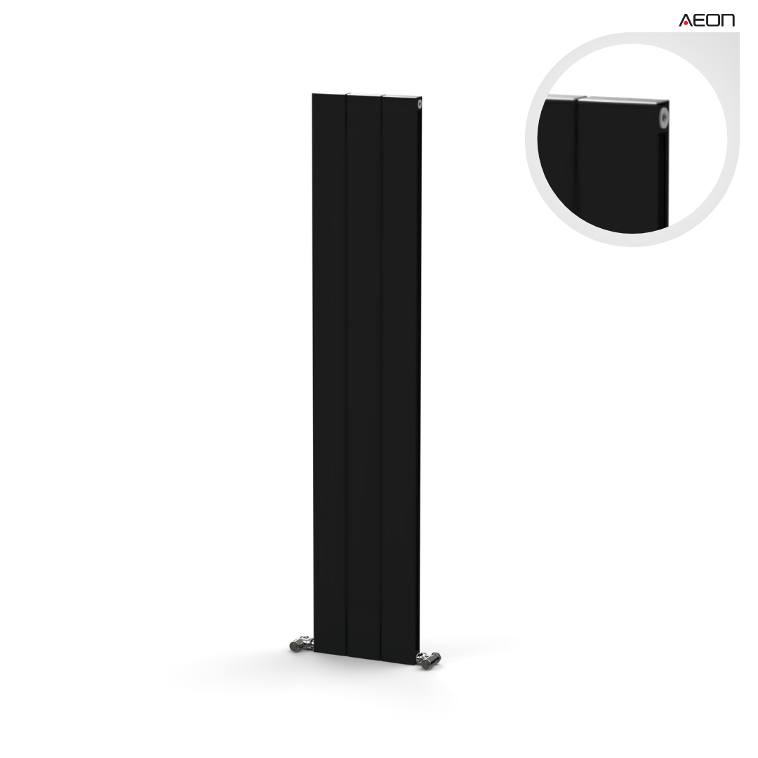 Juno Alüminyum Radyatör 1500 mm - 300 mm (3 Dilim) - Siyah (RAL9005)