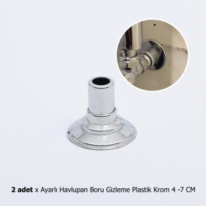 Krom Kaplama Çelik Havlupan (40X70 13 BORULU) + 2 Adet Pex Köşe Vana + 2 Adet Boru Gizleme