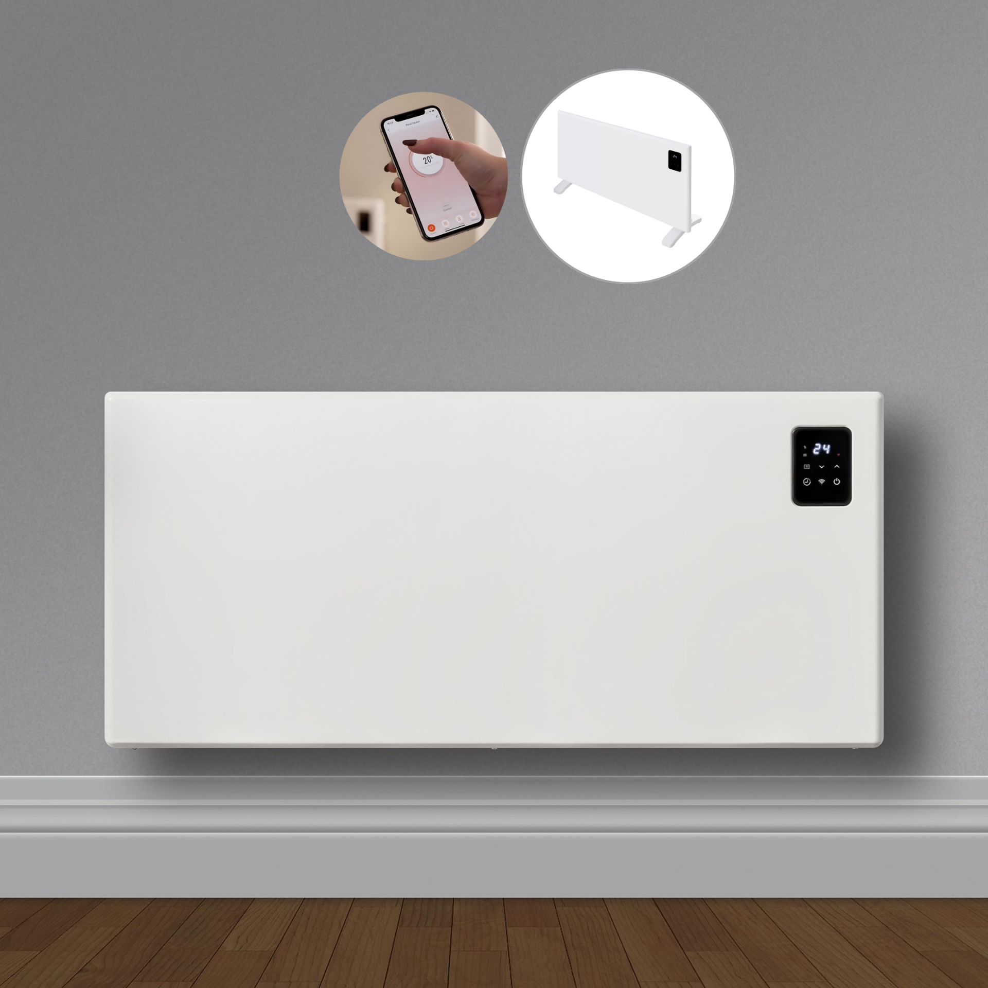 A-LINE Elektrikli Wifi Konvektör Panel Isıtıcı Beyaz (RAL 9016) - 2000 Watt (400mm x 860mm)